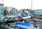 Figure 1: The Promass F, nominal diameter DN 80, shown here in the ethylene-gas application. The Promass F is compact &#8211; it is easily installed in the field, takes up minimal space and there is no need for additional pipeline supports